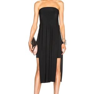 Helmut Lang Strapless Panel Black Dress